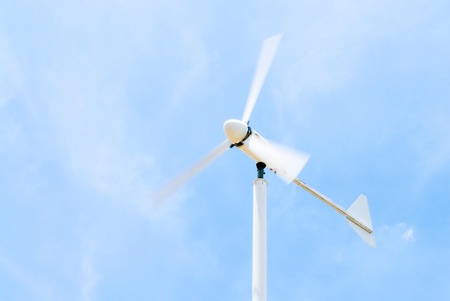 Wind generator working on the fieldの写真素材