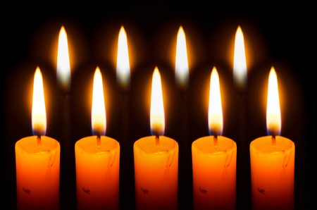 Candle light in the darkの写真素材