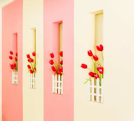 rose wall vintage house styleの写真素材