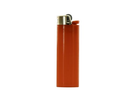 Red lighter isolated on white backgroundの写真素材
