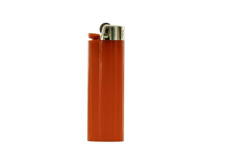 Red lighter isolated on white backgroundの写真素材