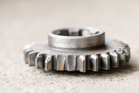 Broken teeth on the gear. Mechanical workshop and repair concept.の写真素材
