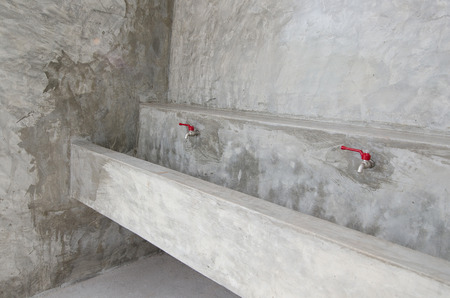 Cement sinks and faucetsの写真素材
