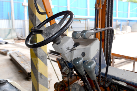 controlling handle of folkliftの写真素材