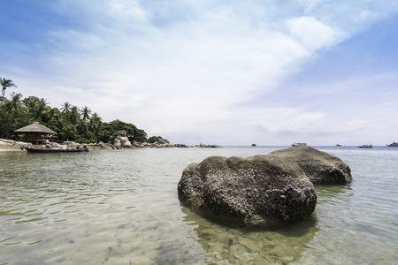 Perfect tropical bay on Koh Tao Island with limestone. Thailand. Asiaの写真素材