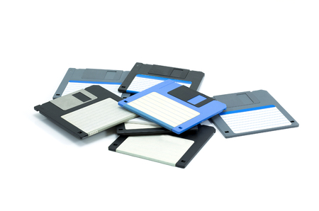 Floppy Disk set. on white backgroundの写真素材