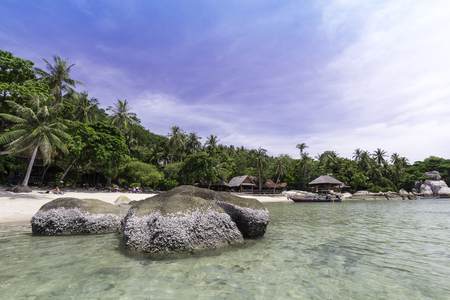Perfect tropical bay on Koh Tao Island with limestone. Thailand. Asiaの写真素材