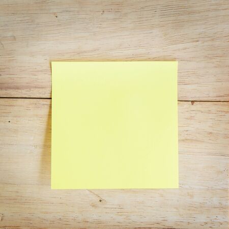 Post note paper sheet or sticky sticker. Vector yellow office post memo template