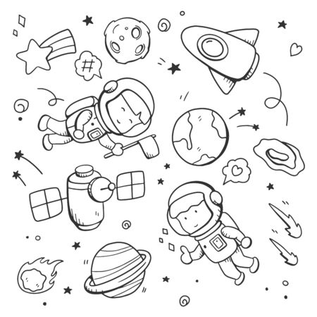 Space elements Vector illustration. Drawing design conceptのイラスト素材