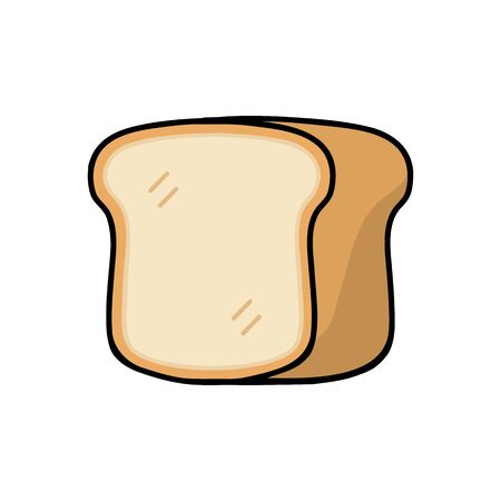 Sliced bread cute cartoon. Vector illustrationのイラスト素材