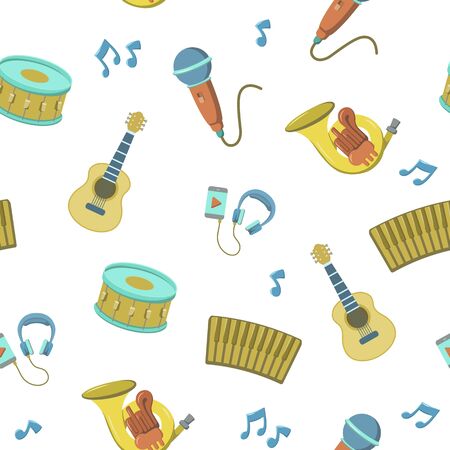 Music seamless pattern. Vector illustrationのイラスト素材