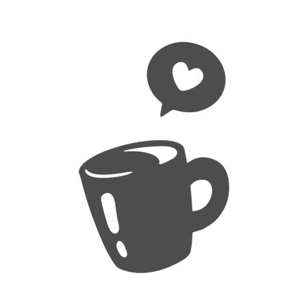 Coffee cup silhouette label.Vector illustrationのイラスト素材