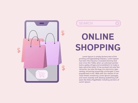 Online Shopping. concept of delivery service. Vector illustrationのイラスト素材