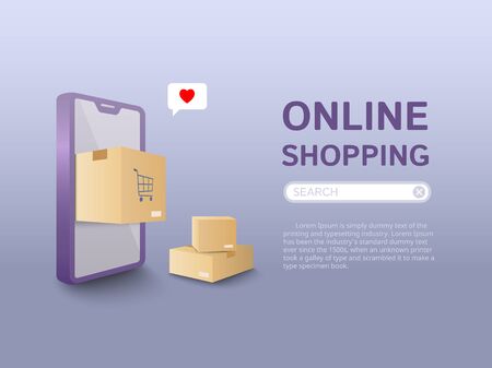 Online Shopping. concept of delivery service. Vector illustrationのイラスト素材