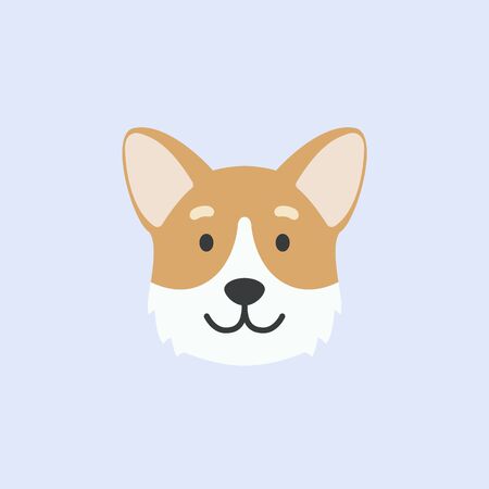 corgi dog face. cute vector illustrationのイラスト素材
