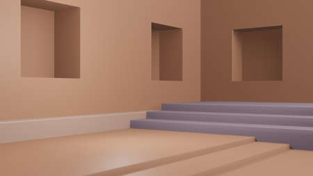Empty minimal podium Empty Presentation. 3D renderingの写真素材