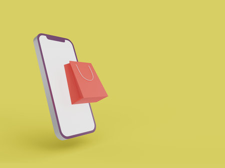 Shopping Online on website. mobile application online shopping. delivery concept. 3D illustrationの写真素材