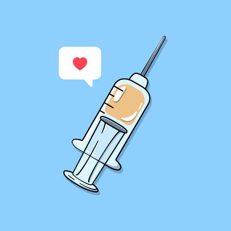 Syringe flat icon. vector illustrationのイラスト素材
