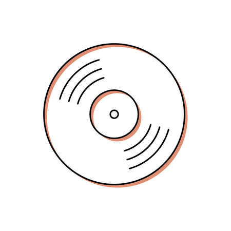 Gramophone record. Vinyl record sign. Vector illustrationのイラスト素材