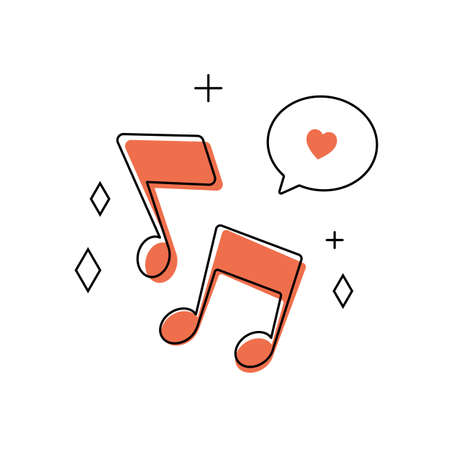 Music note icon. Vector illustrationのイラスト素材