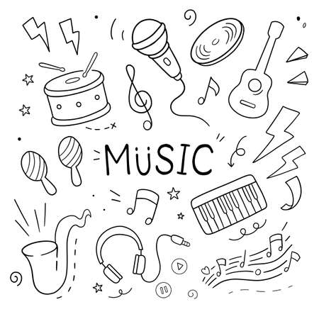 Music vector illustration. Drawing design conceptのイラスト素材