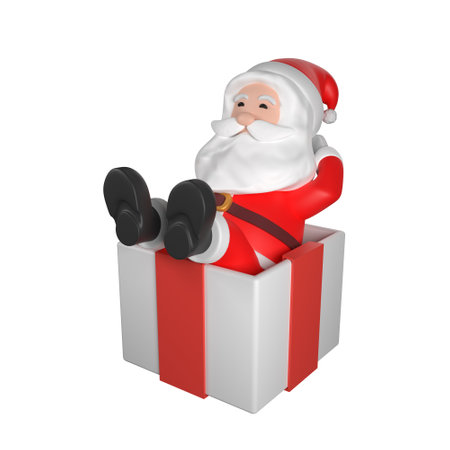 Merry christmas and Happy New Year. Santa claus. 3d Xmas backgroundの写真素材