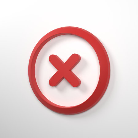 Check Mark and Wrong Mark. 3d render. on white backgroundの写真素材