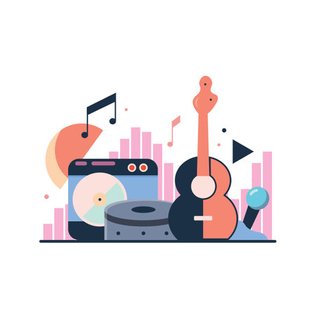 Music flat design. Vector illustrationのイラスト素材