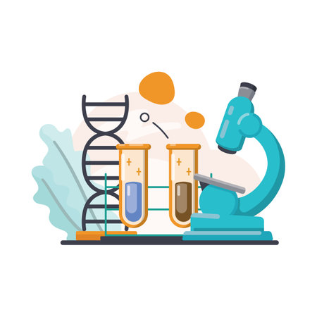 Back to school. Biology flat design concept. Vector illustrationのイラスト素材