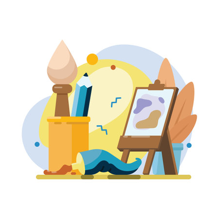 Back to school. Art flat design concept. Vector illustrationのイラスト素材