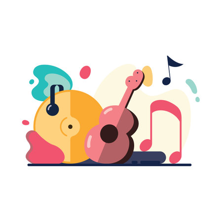 Music flat design. Vector illustrationのイラスト素材
