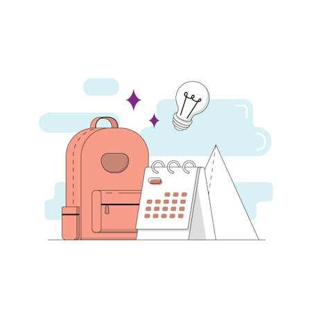 Education concept. Back to school flat line art design. vector illustrationのイラスト素材