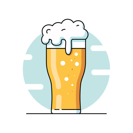 Beer glass. Craft beer icon flat line design. Vector illustrationのイラスト素材
