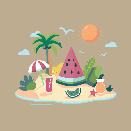 Summer banner background. Vector illustrationのイラスト素材