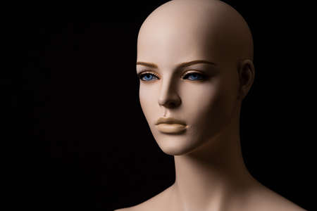 Close up shot of a female mannequin head in a studio environment.の写真素材