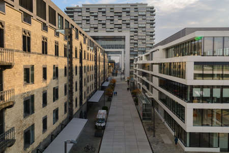 Cologne Harbour at day with lights and colorsのeditorial素材