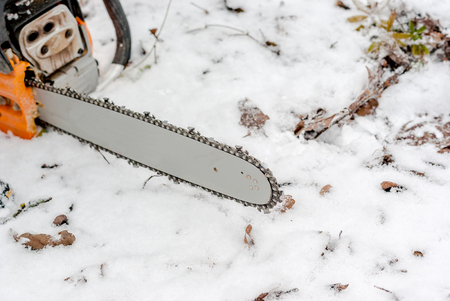 Saw the chainsawの写真素材