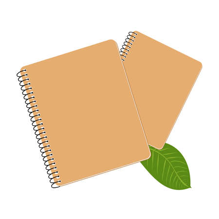 Eco-cardboard notebooks. Text space. Education iconのイラスト素材