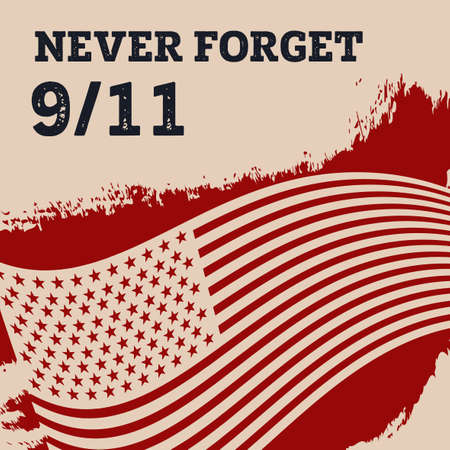 Patriot day vector poster. September 11. Never forget.
