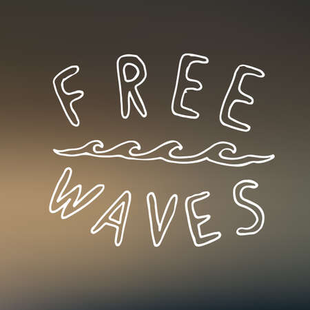 Free waves creative surfing logoのイラスト素材