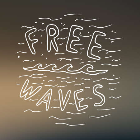 Free waves creative surfing logoのイラスト素材
