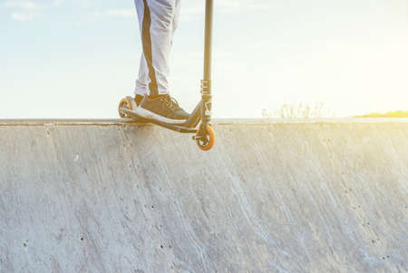 Scooter skate in a riding area.の写真素材