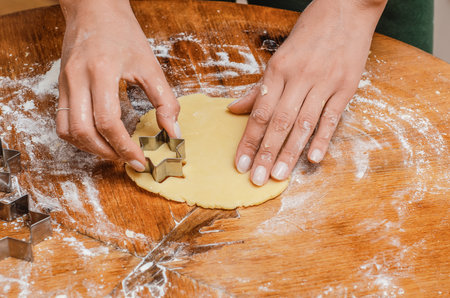 Preparation of sweet biscuits in the shape of the Star of David