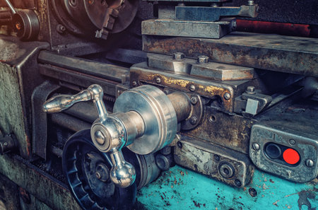 Part of the clamp machine. Fixing metal workpiece using clamping equipment.