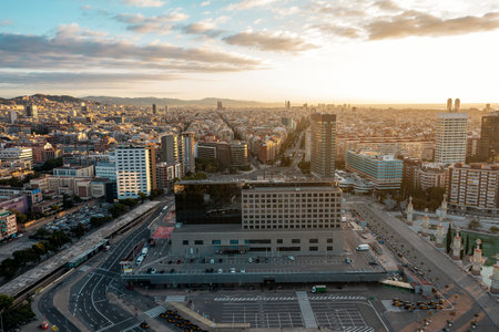 Modern business center in the city of Barcelonaの写真素材