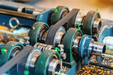 Industrial equipment for the production of plastic construction fittings, rubber gears, metal bearings, production facilitiesの写真素材