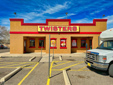 ALBUQUERQUE, NEW MEXICO, USA - March 9, 2023. Twisters restaurant. Los Pollos Hermanos filming location in Breaking Badのeditorial素材