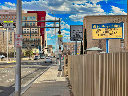 ALBUQUERUE, NEW MEXICO, USA - March 8, 2023 Walter White's School of Saint Mary, Breaking Badのeditorial素材