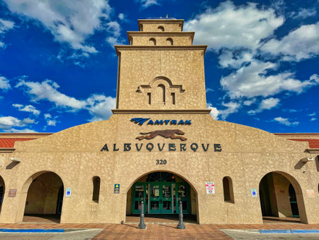 ALBUQUERQUE, NEW MEXICO, USA - March 8, 2023. Building of Alvarado Transportation Center.のeditorial素材