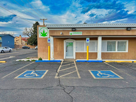 ALBUQUERQUE, NEW MEXICO, USA - March 8, 2023 Cannabuena dispensary. Medical background hospital clinicのeditorial素材